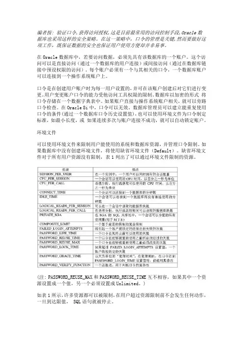 oracle安全管理