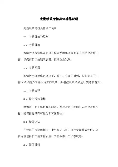 龙湖绩效考核具体操作说明