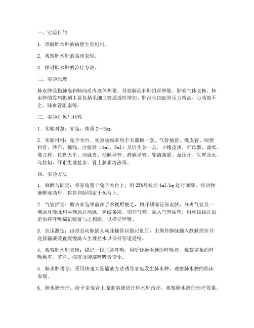 肺水肿_实验报告
