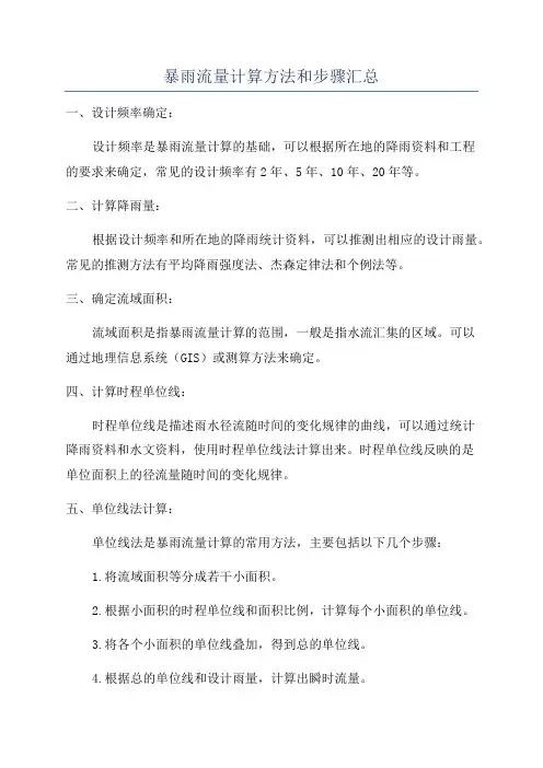 暴雨流量计算方法和步骤汇总