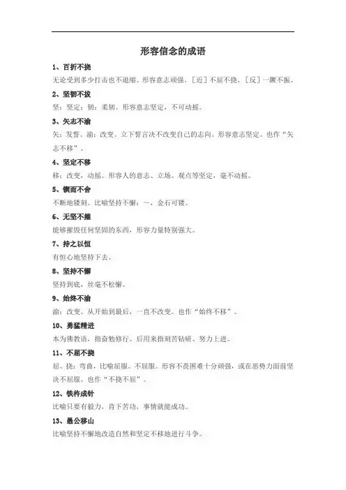 形容信念的成语