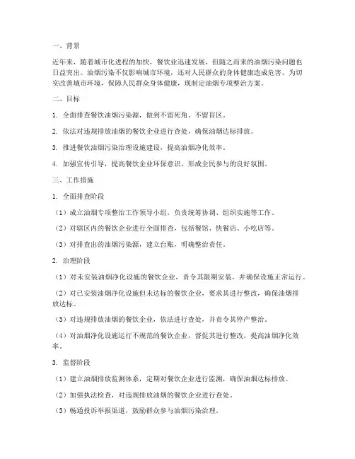 油烟专项整治方案