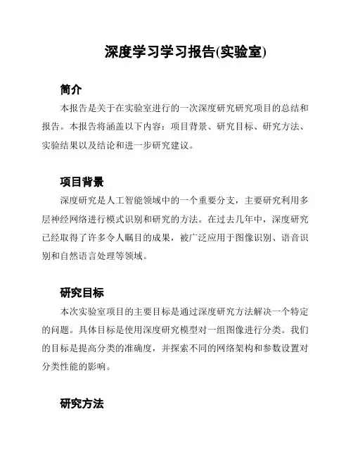 深度学习学习报告(实验室)