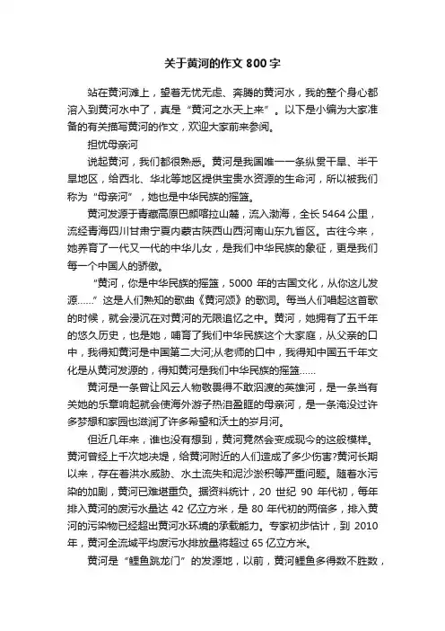 关于黄河的作文800字