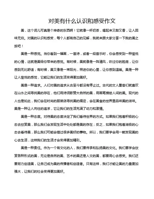 对美有什么认识和感受作文