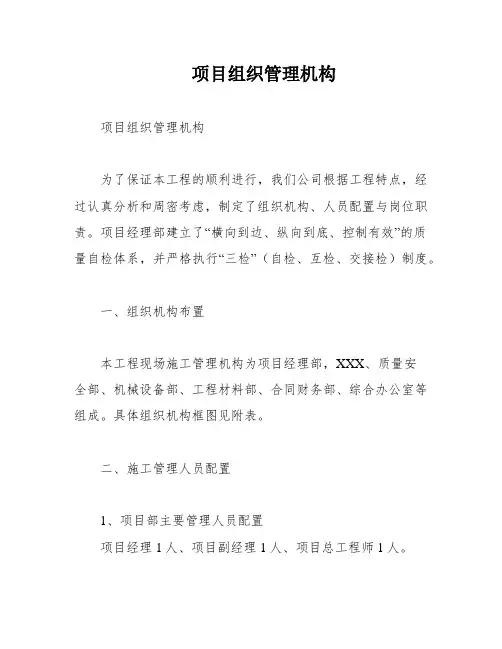 项目组织管理机构
