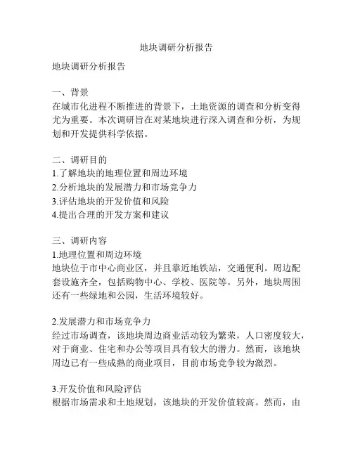 地块调研分析报告