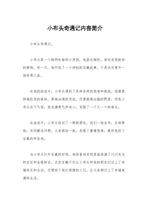 小布头奇遇记内容简介
