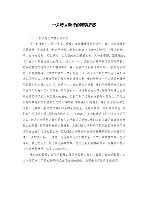 一只特立独行的猪读后感