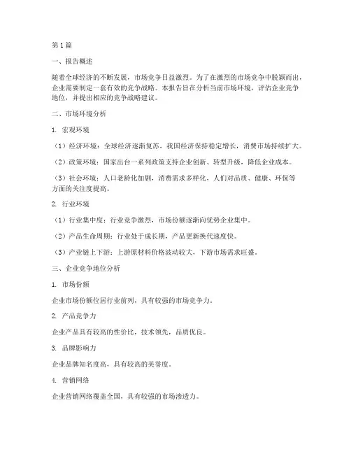 竞争战略报告(3篇)