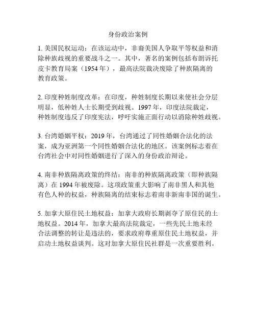 身份政治案例