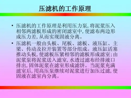 压滤机的工作原理