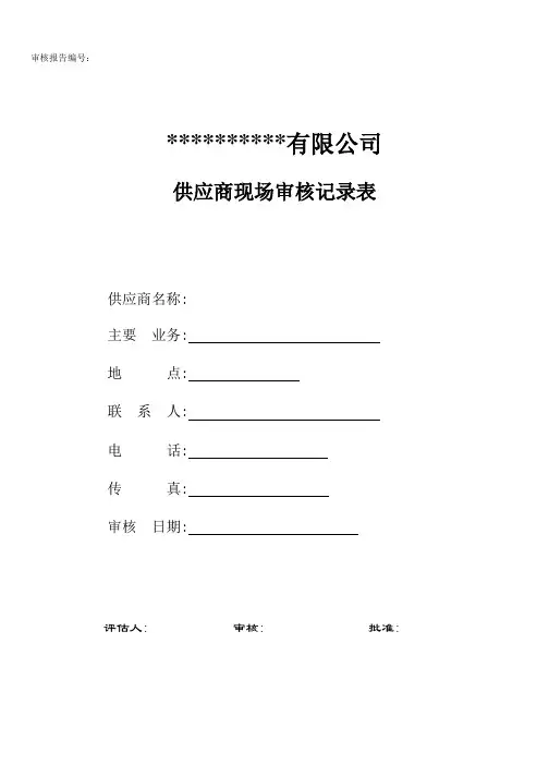 供应商现场考核记录表