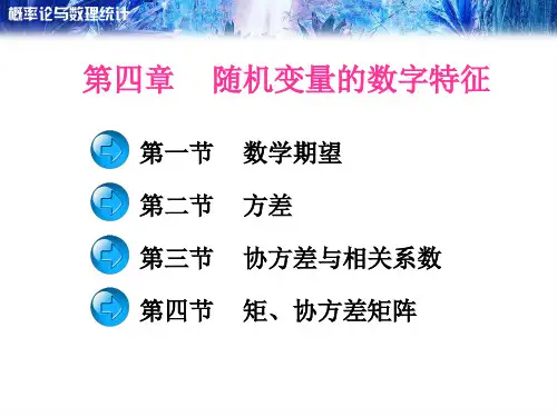 《概率与统计》第四课时随机变量的数字特征资料