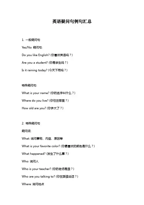 英语疑问句例句汇总