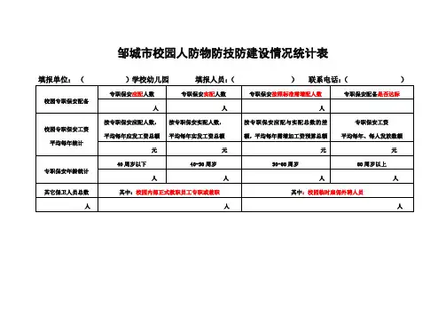 人防物防技防建设情况统计表