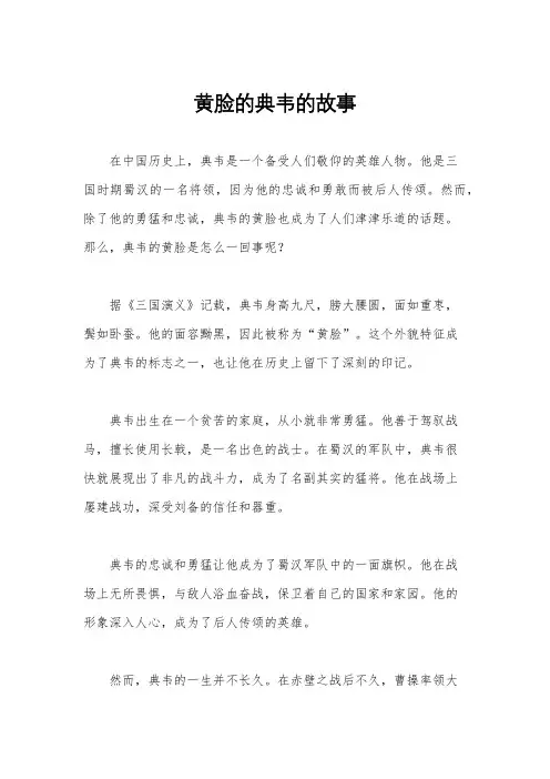 黄脸的典韦的故事