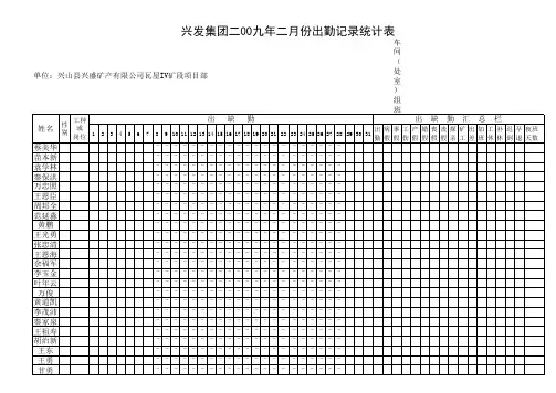 电子版本考勤表