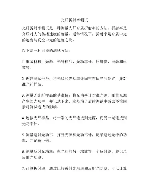 光纤折射率测试