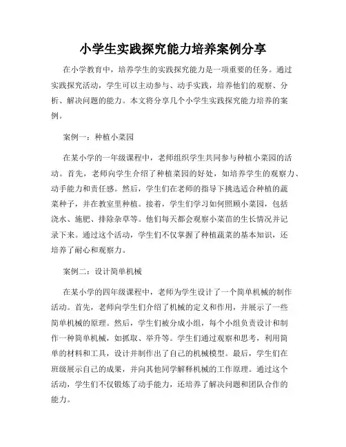小学生实践探究能力培养案例分享