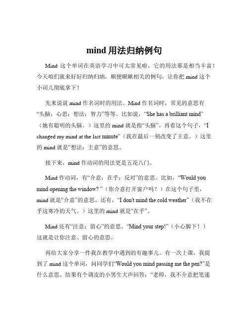 mind用法归纳例句