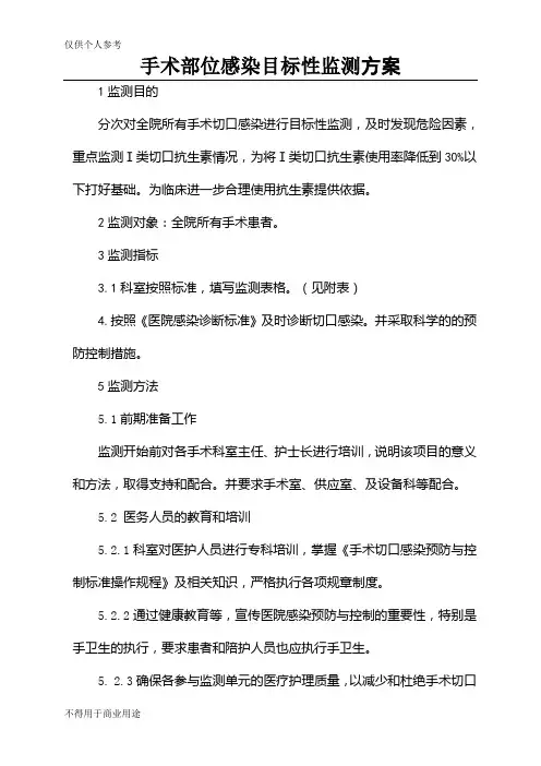 手术切口目标性监测方案