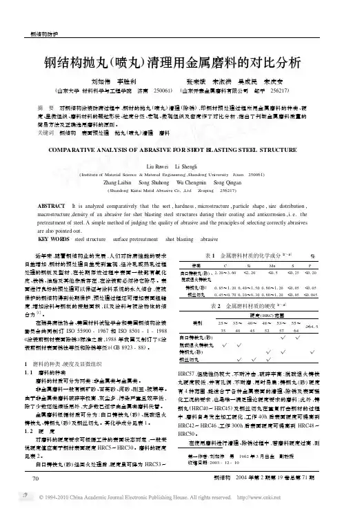 钢结构抛丸_喷丸_清理用金属磨料的对比分析