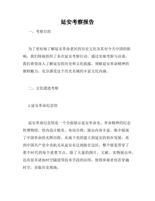 延安考察报告