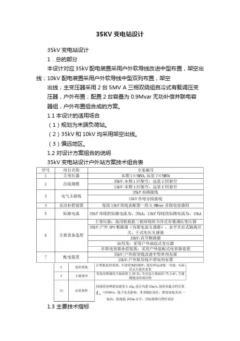 35KV变电站设计