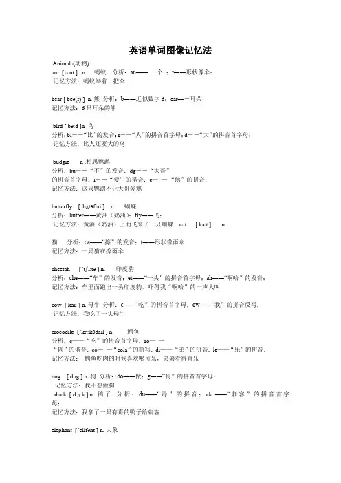 动物单词图像记忆法