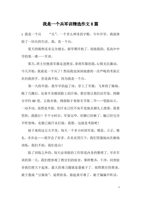 我是一个兵军训精选作文8篇