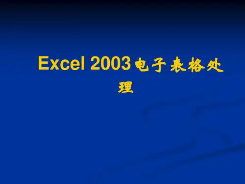 计算机试题-操作部分-_Excel_2003电子表格处理