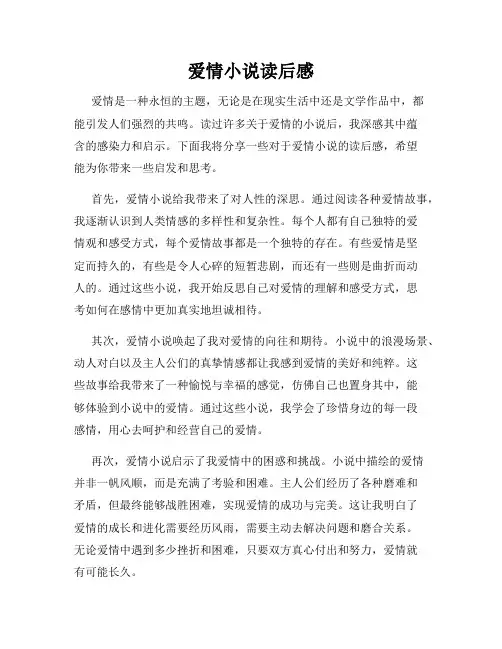 爱情小说读后感