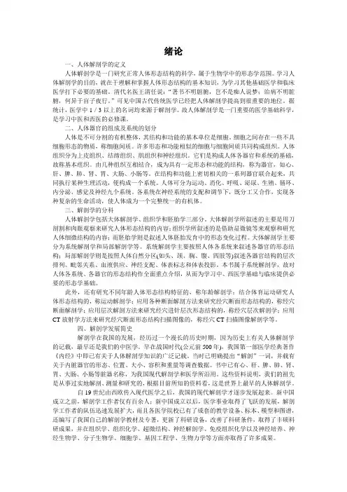 绪论--正常人体解剖学--正常人体解剖学
