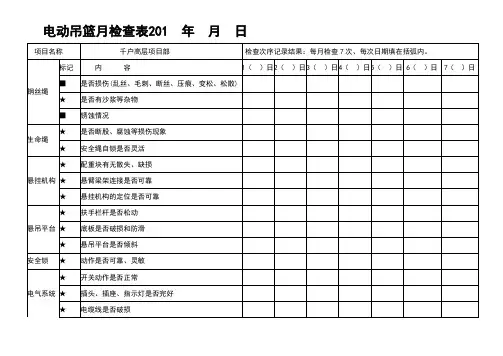 电动吊篮月检查表