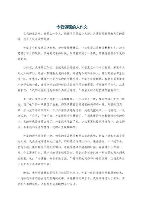 令我温暖的人作文