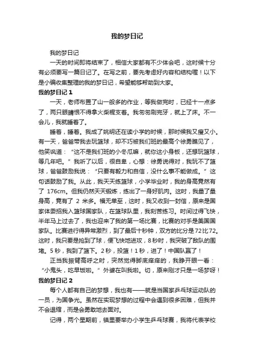 我的梦日记