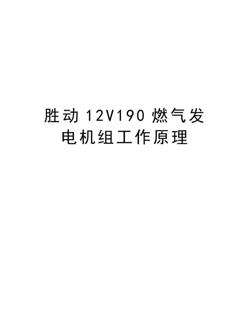 胜动12V190燃气发电机组工作原理教程文件