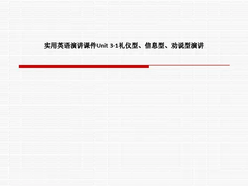 实用英语演讲课件Unit 3-1礼仪型、信息型、劝说型演讲