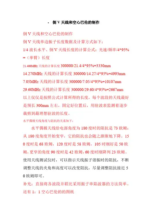 倒V天线和空心巴伦的制作