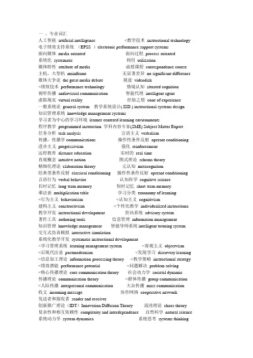 专业英语单词