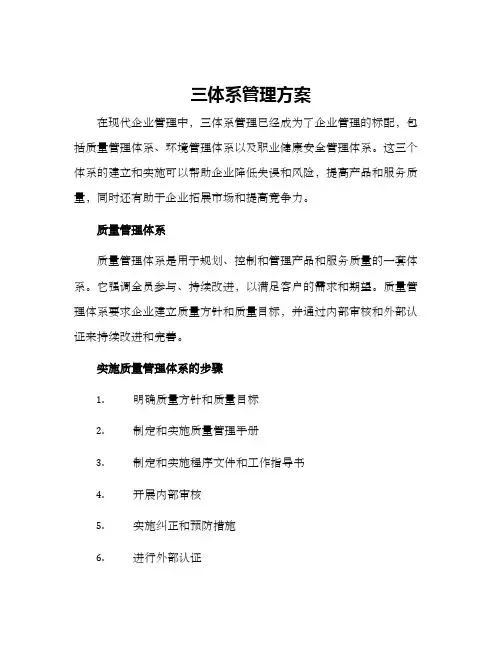 三体系管理方案