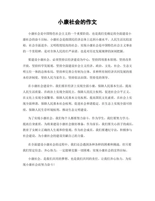 小康社会的作文