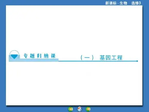 人教版高中生物选修3第一章章末复习教学实用PTT
