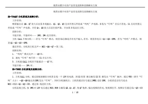 视得安楼宇对讲产品常见故障和故障解决方案