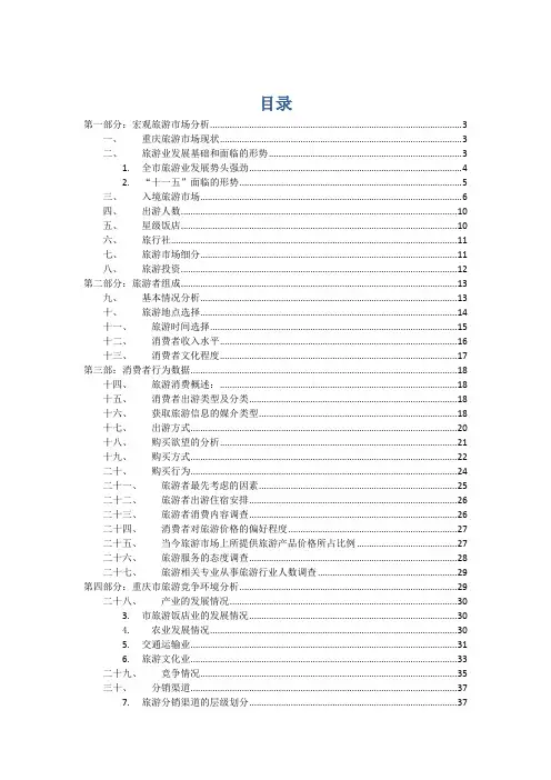 重庆市南山旅游市场分析
