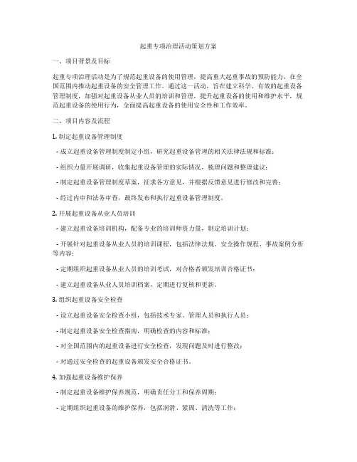 起重专项治理活动策划方案