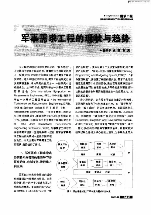军事需求工程的现状与超势