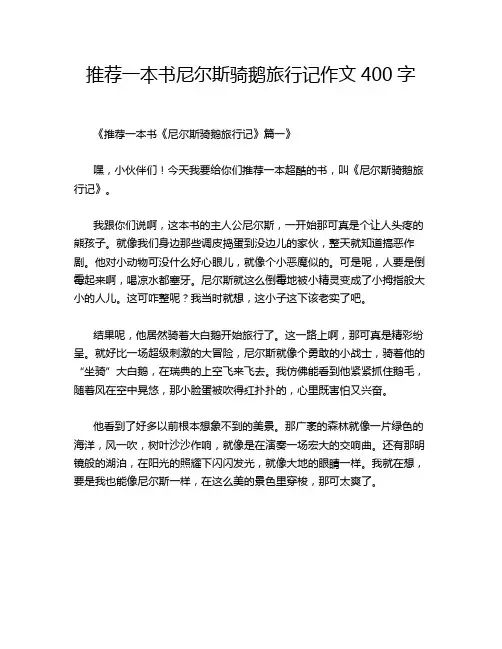 推荐一本书尼尔斯骑鹅旅行记作文400字