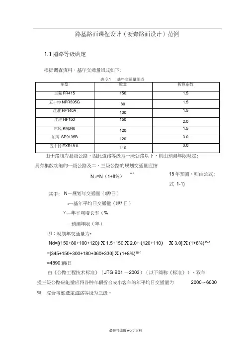沥青路面设计范例